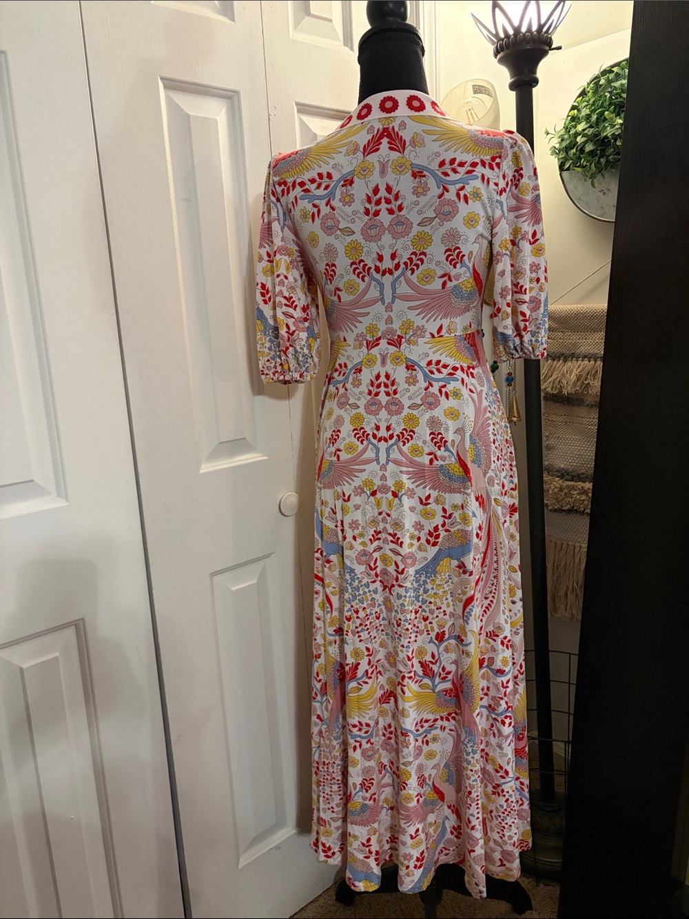 Boden Pink Multicolor Bird & Floral Maxi Dress - Picture 2 of 9